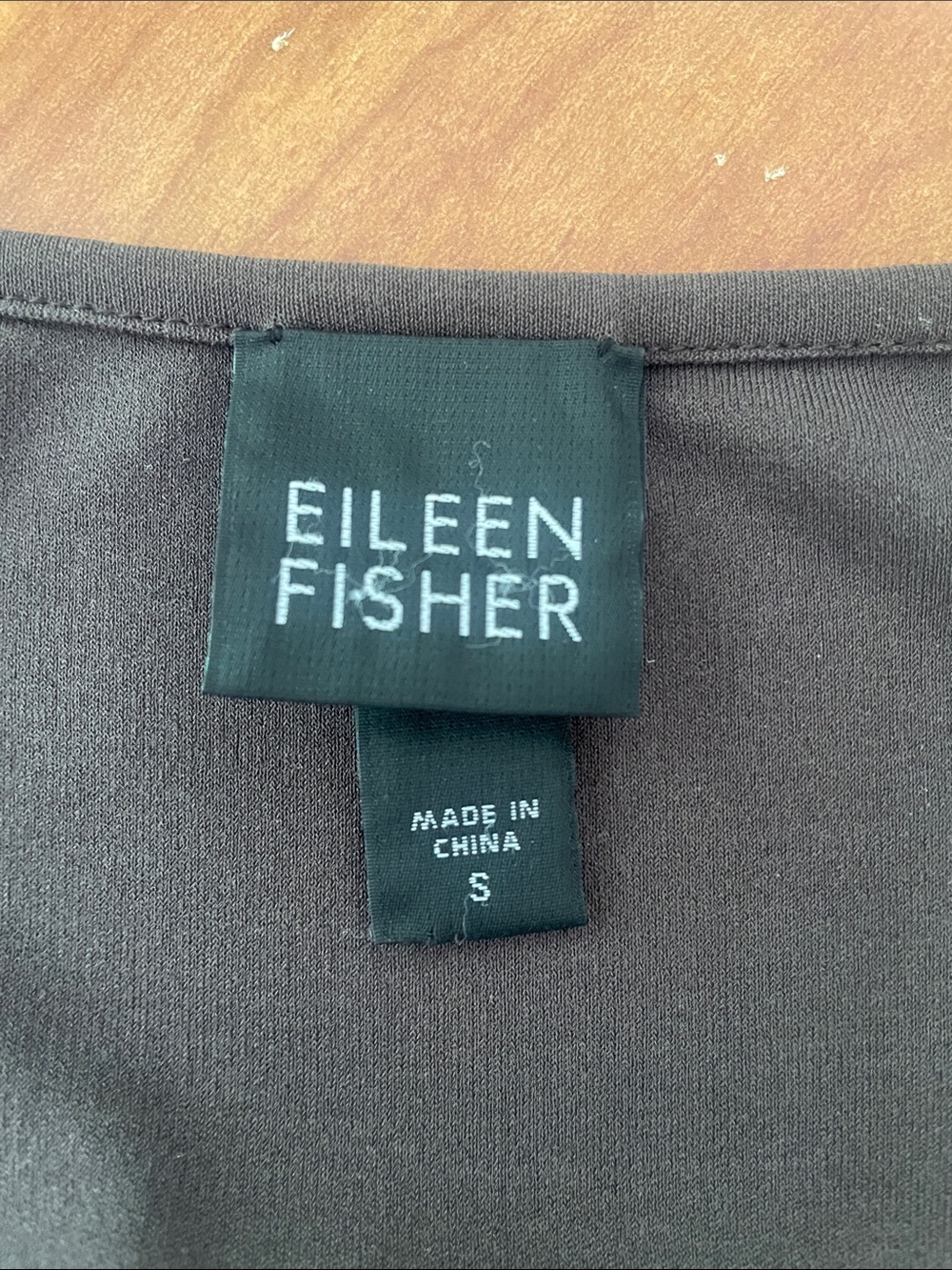 Eileen Fisher Chocolate Brown Long-Sleeve Silk Scoop Neck Tee - Picture 2 of 7
